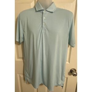 Draddy‎ Sport Men's Striped Golf Polo Shirt Performance Athletic Blue White M